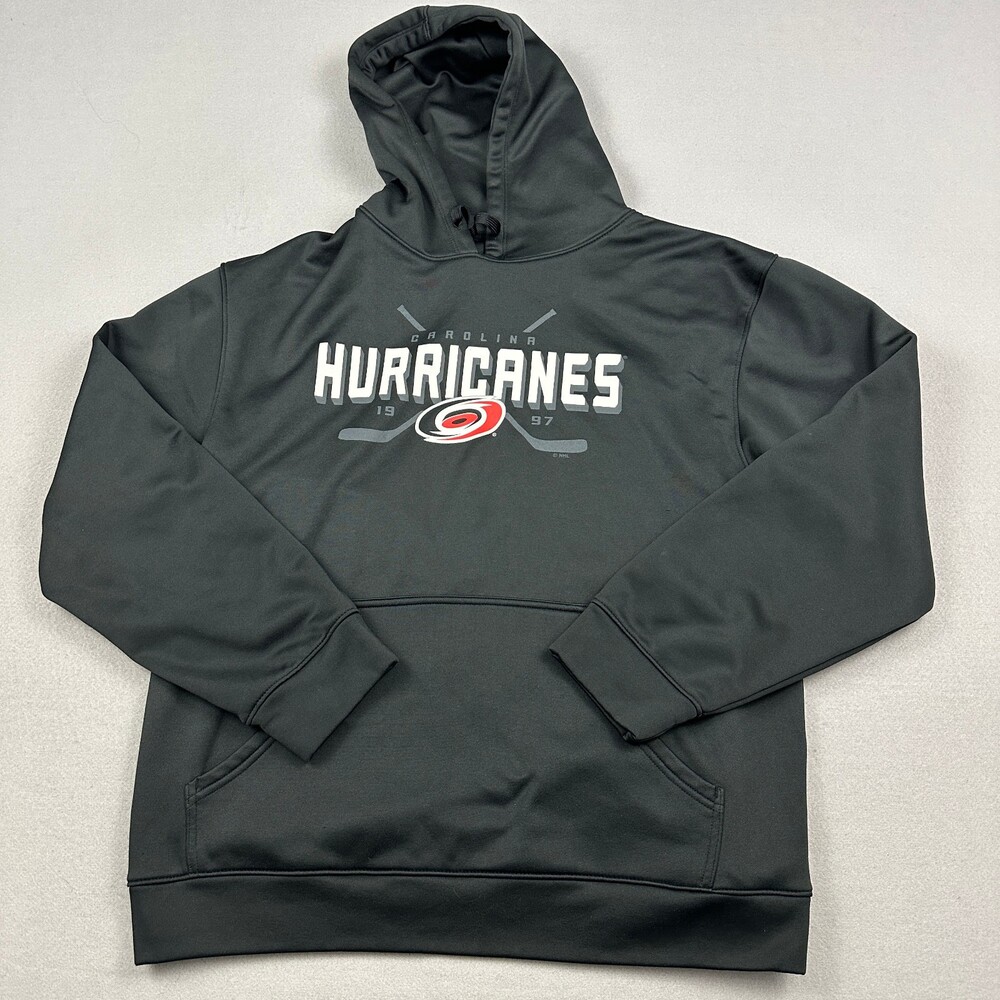 Carolina Hurricanes Hoodie Men Large Black NHL Hockey Sweatshirt Pullover L